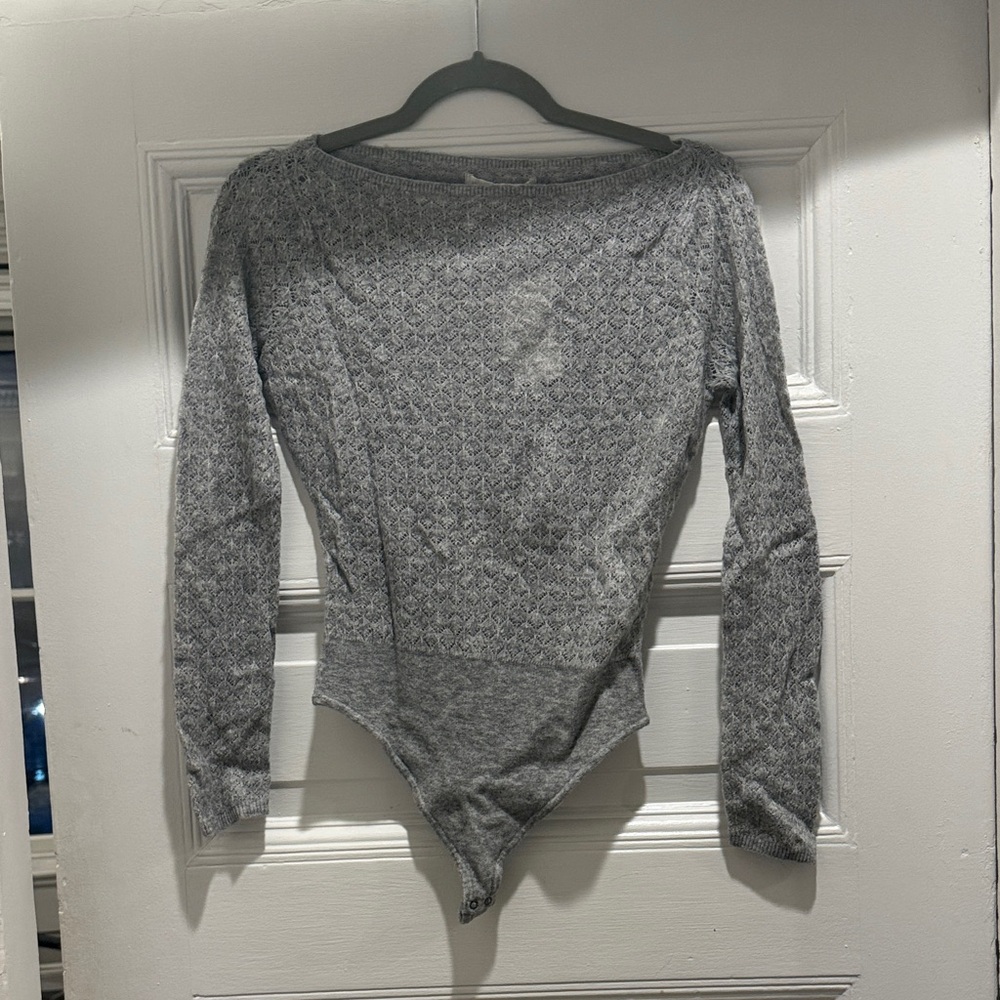 Abercrombie Gray Merino Wool Bodysuit NWT